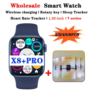 X8 + Pro akıllı saat 3/4/5/6/10 ADET VIP Kablosuz şarj NFC Spor Bilezik Kalp Hızı 1.99 inç Toptan Kadın Erkek akıllı saat