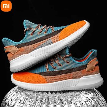 Xiaomi Erkekler Sneakers Hafif koşu ayakkabıları Moda Nefes Rahat Örgü Ayakkabı Erkekler Rahat Dantel-Up Kaymaz yürüyüş ayakkabısı