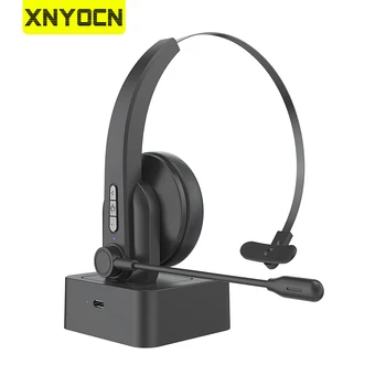 Xnyocn Bluetooth çağrı merkezi kulaklığı Eller Serbest kablosuz mikrofonlu kulaklıklar Gürültü Önleyici Kulaklık Çağrı Merkezi için 17h Konuşma