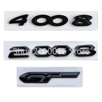 Yeni Yazı Tipi Parlak Siyah 2008 4008 GT Numarası Harfleri Amblemi Peugeot 2008 4008 için Araba Gövde Tabela logo çıkartması