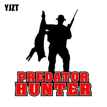 YJZT 13.6 CM*15.2 CM Predator Hunter Kurt Tilki Çakal Avcılık PVC Motosiklet Araba Sticker 11-00354