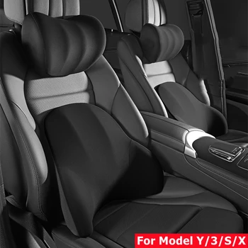 Yükseltme Tesla Modeli Y / 3 Araba Kafalık Boyun Yastık Koltuk Bel destek yastığı Uyar Tesla Model S Modeli X Aksesuarları