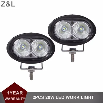 Z & L 2 adet 20 W Oval LED iş ışık Offroad sis lambası araba oto kamyon ATV motosiklet römork bisiklet 4WD 4x4 12 v 24 v sürüş far