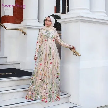 Çiçek Abaya Dubai Türk Müslüman Elbise Abayas Kadınlar İçin Akşam Başörtüsü Elbise Kaftan Kaftan Robe İslam Giyim Tesettur Elbise