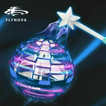 Çocuklar Flynova Pro uçan Top fırıldak oyuncağı El Kontrollü Drone Helikopter 360° Dönen Mini UFO ışık Çocuk Erkek Hediyeler