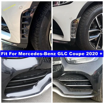 Ön Tampon Izgarası hava girişi / Sis Farları Lambalar Göz Kapağı Şerit Kapak Trim İçin Benz GLC Coupe 2020 2021 Aksesuarları Dış Tamir